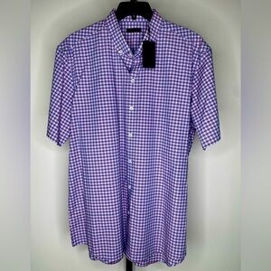 Zachary Prell Short-Sleeve Plaid Button-Down Shirt XL